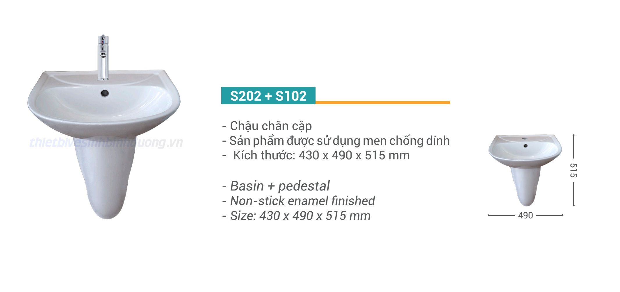 Lavabo sứ Siton S202